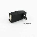 USB Female to Micro USB Male up angled TekShack
