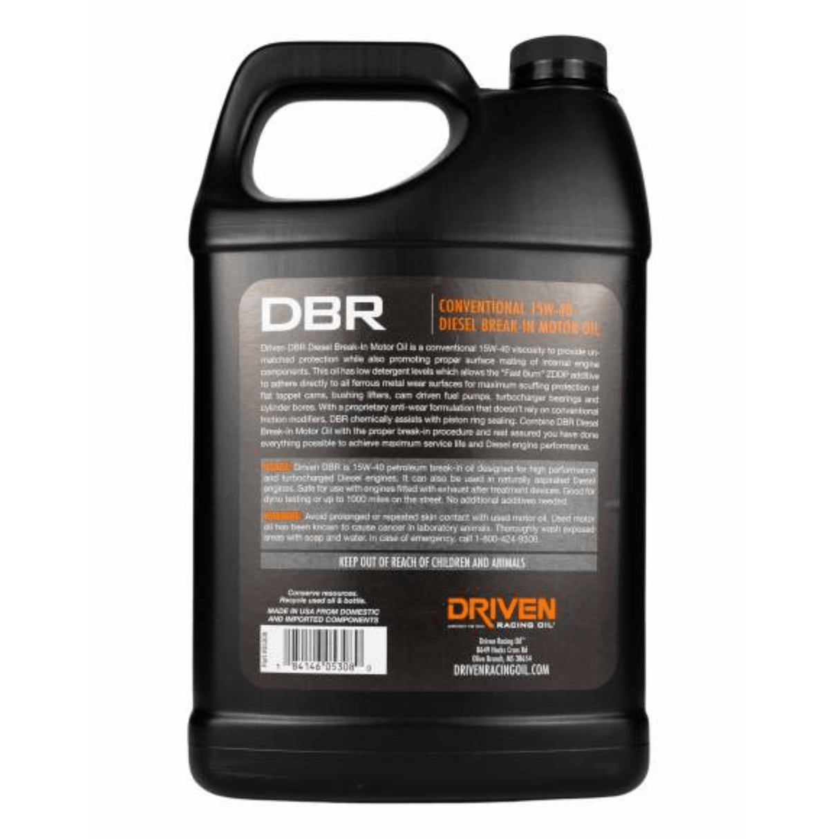 Driven Racing Oil DBR 15W-40 Conventional Diesel Break-In Oil (05308)