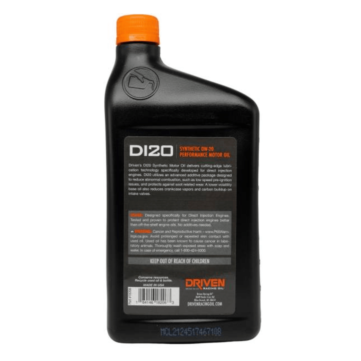 Driven Racing Oil DI20 0W-20 Synthetic Direct Injection Performance Motor Oil (18206)