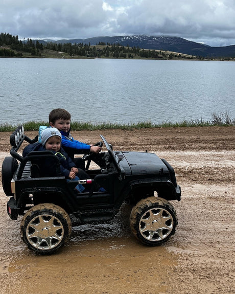 2 Seater 24 Volt 4x4 Electric Ride On Jeep Style Rubber Tires Fully Loaded Truck ATV UTV For Kids W/Magic Cars® Wireless Parental Control MagicCars