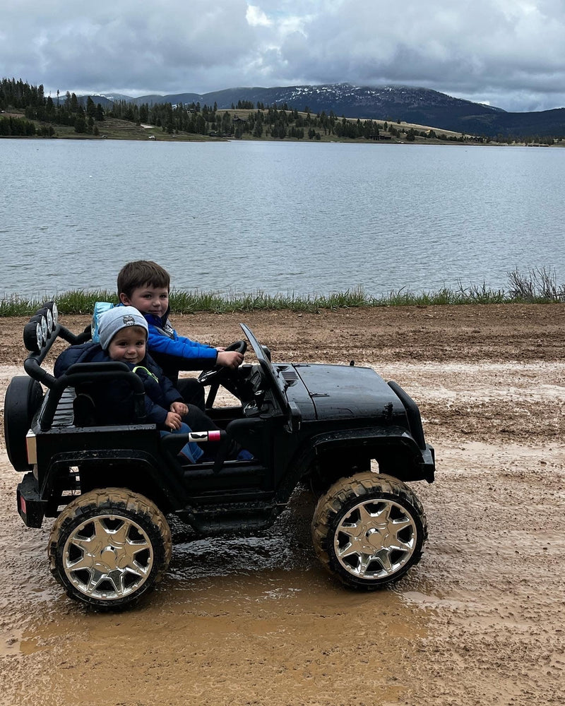 Cars For Kids Jeep Style 4x4 Monster Truck W/Rubber Tires 24 Volt