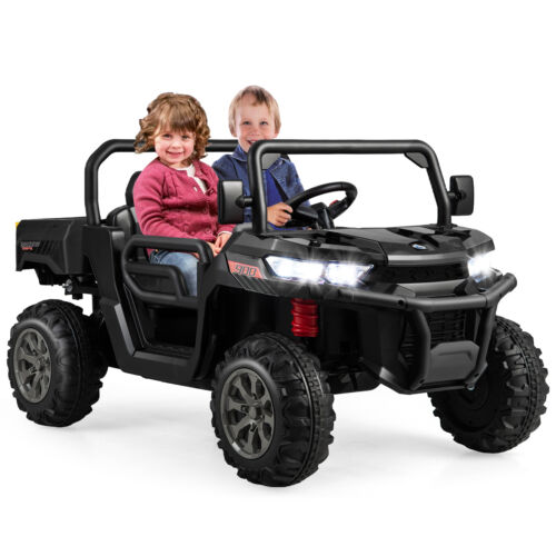 Dump Truck Ride-On Toy with Safety Belt and Lockable Doors - 12V