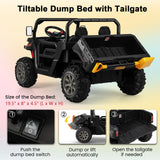 Dump Truck Ride-On Toy with Safety Belt and Lockable Doors - 12V