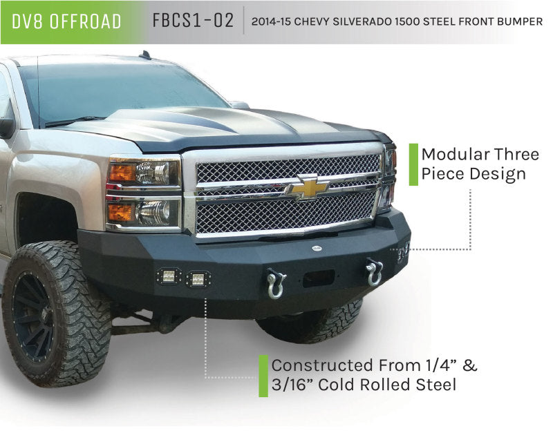 DV8 Offroad 14-18 Chevrolet Silverado 1500 Front Bumper