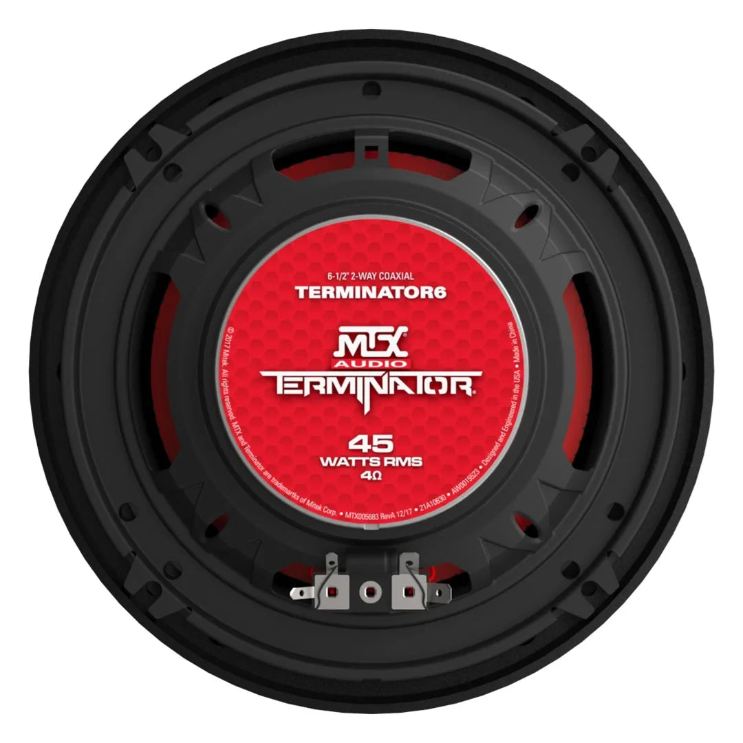 MTX Terminator 65 6.5in 2-Way 45W RMS 4 Ohm Coaxial Speakers (Pair) MTX