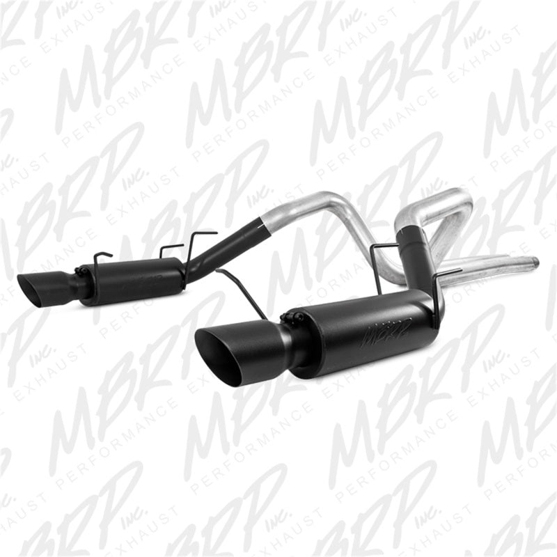 MBRP 11-14 Ford Mustang GT 5.0L 3 pouces Cat Back Double Split Arrière Race Version 4 pouces Conseils - Noir