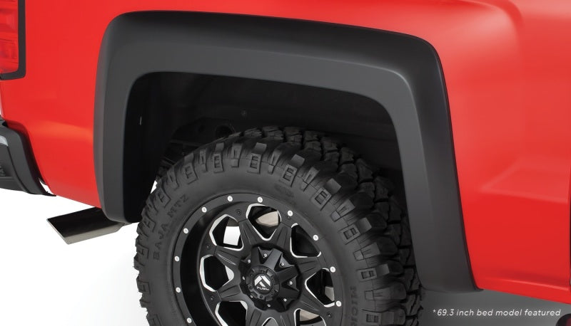 Élargisseurs de garde-boue style extension Bushwacker 15-18 Chevy Silverado 2500 HD Fleetside 2 pièces - Noir