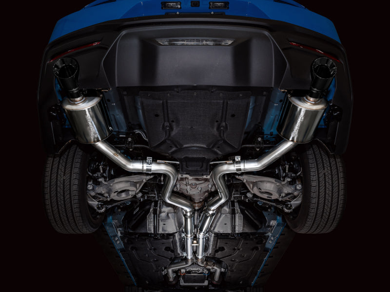 Échappement Catback AWE 2024 Ford Mustang GT Fastback S650 RWD Touring avec embouts noirs à double diamant