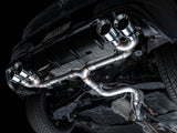 Échappement quadruple AWE MK8 pour Volkswagen Golf R 3 pouces Track Edition - Embouts chromés argentés