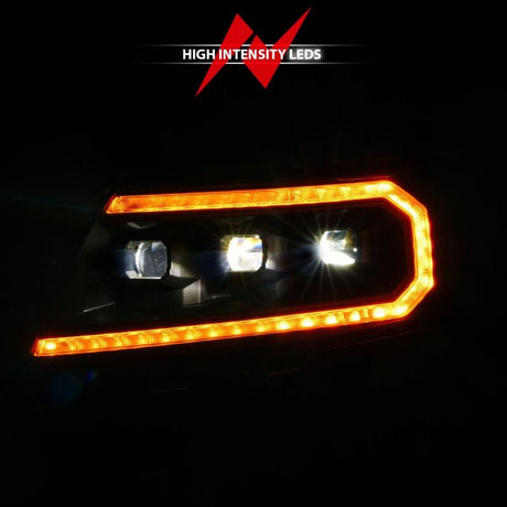 ANZO 15-22 Chevy Colorado Full LED Headlights w/ Initiation (Amber DRL) - Black