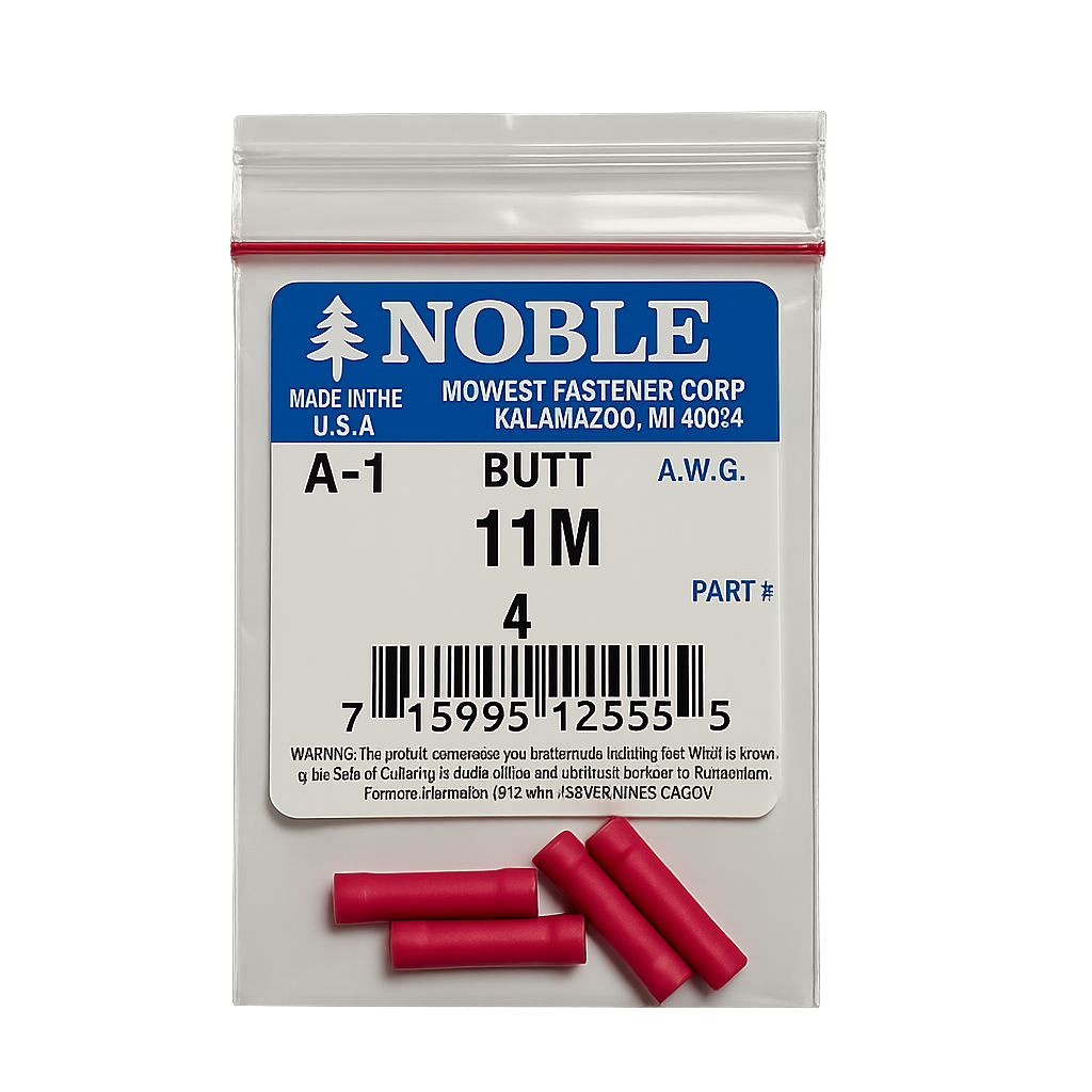 Noble Terminal Butt Splice Vinyl – 22-18GA (4-Pack) #11M Noble