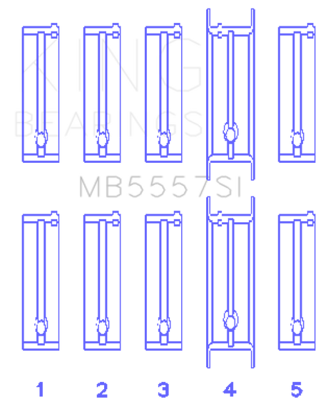 King Engine Bearings Chevrolet 121Ci/Ln2 134Ci (Size +0.25mm) Main Bearing Set