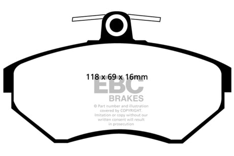 Plaquettes de frein avant EBC 97-02 Volkswagen Cabriolet 2.0 Yellowstuff