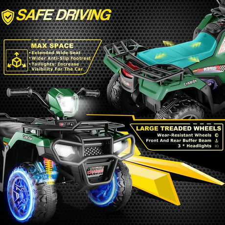 Electric 12V ATV Quad for Kids with 2 Speeds and 2x30W Motor