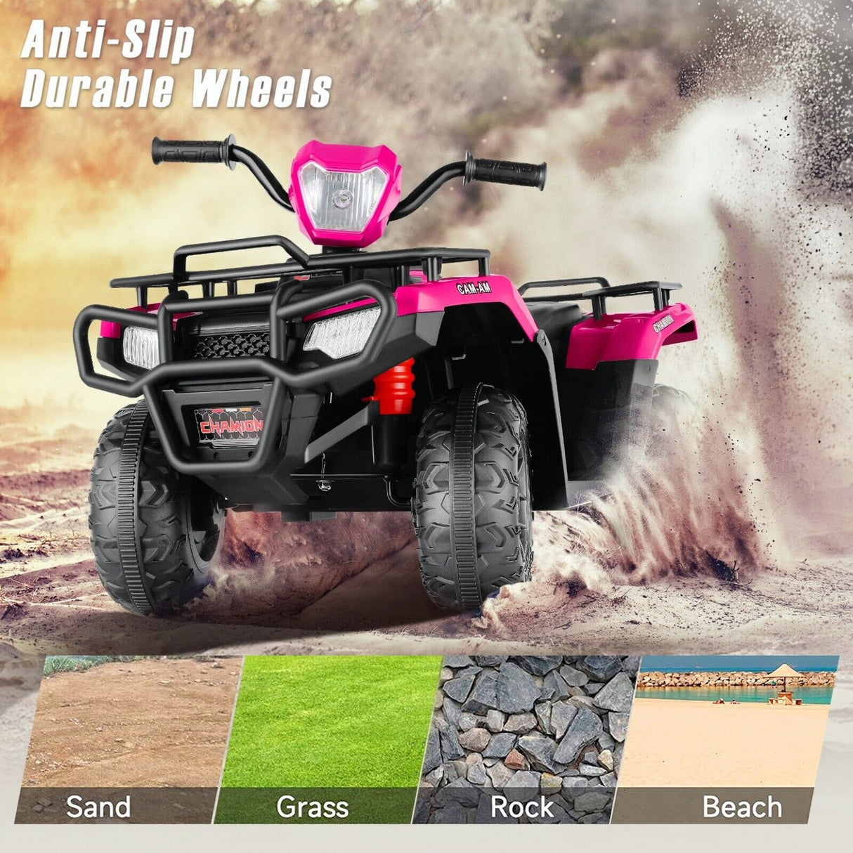 Electric 12V ATV Quad for Kids with 2 Speeds and 2x30W Motor