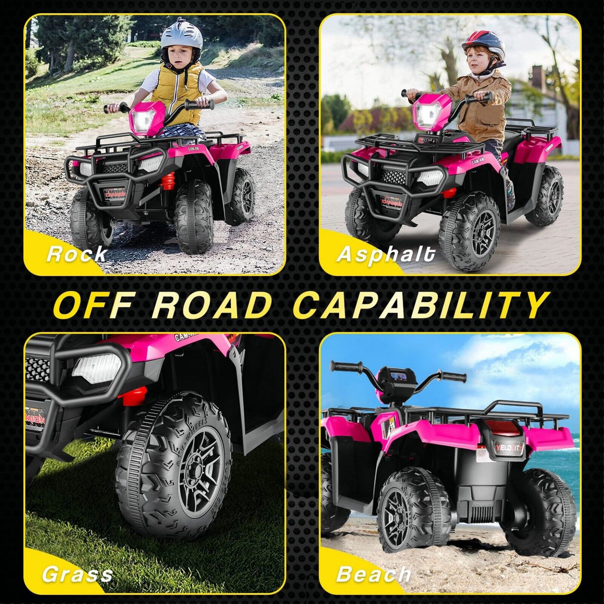 Electric 12V ATV Quad for Kids with 2 Speeds and 2x30W Motor