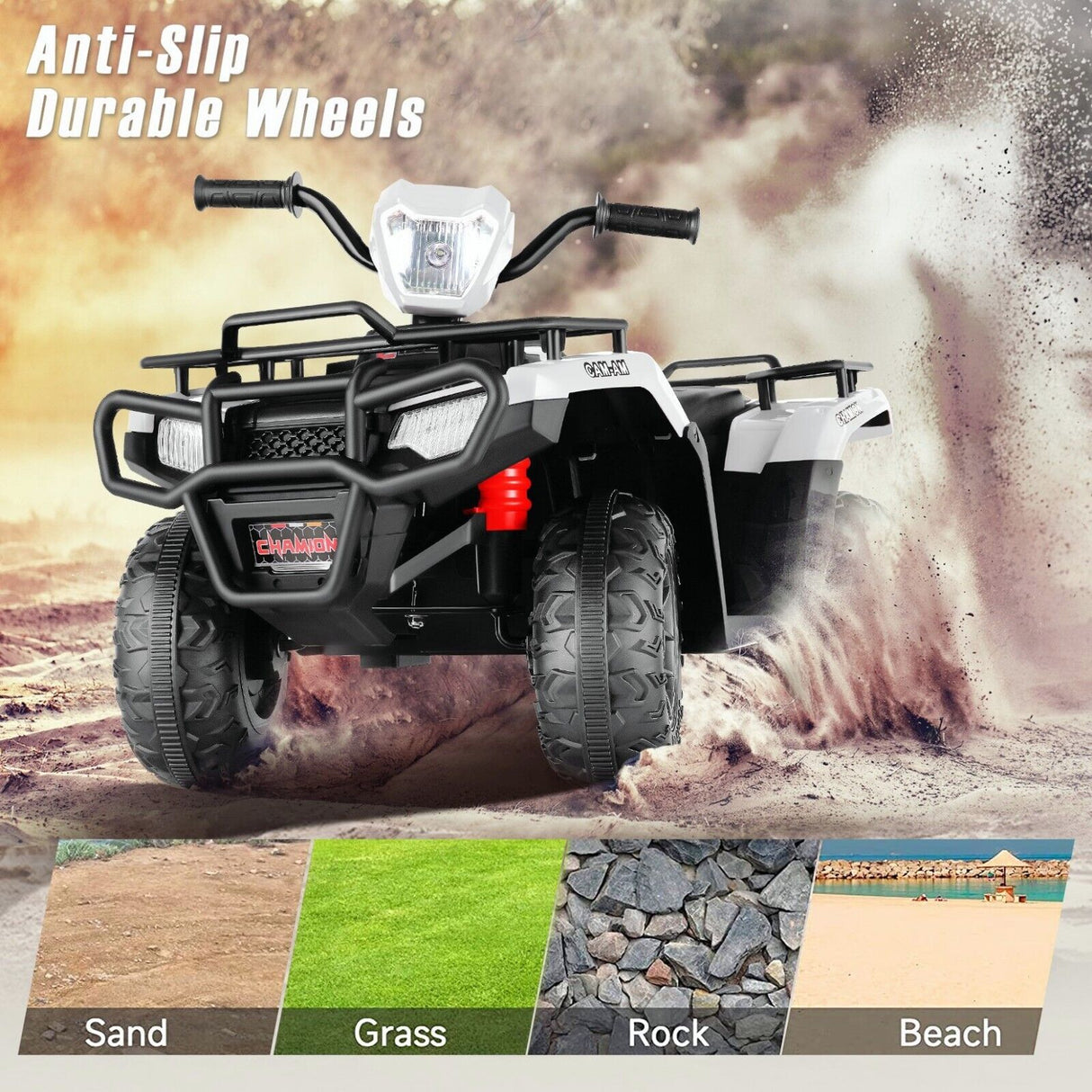 Electric 12V ATV Quad for Kids with 2 Speeds and 2x30W Motor