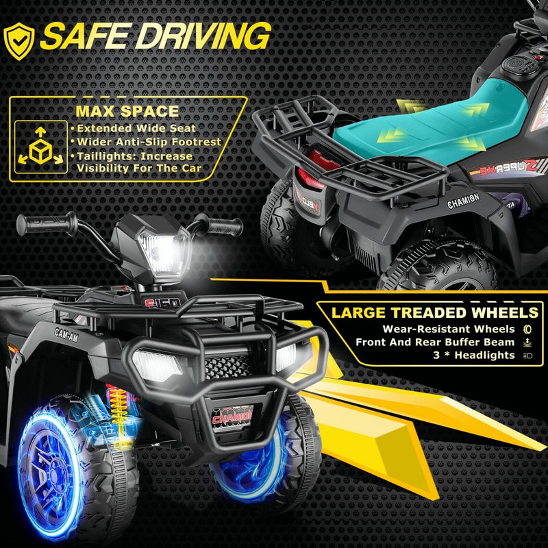 Electric 4-Wheeler Quad for Kids - 12V Battery Powered Ride-On with Dual Speeds