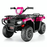 Electric 4-Wheeler Quad Car for Kids with MP3 & Light - 12V Battery Powered