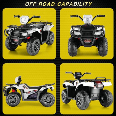 Electric 4-Wheeler Quad Car for Kids with MP3 & Light - 12V Battery Powered