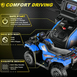 Electric 4-Wheeler Quad for Kids - 12V Battery Powered Ride-On Car in 6 Color Options