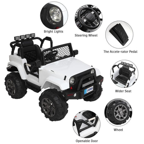 Electric 12V Kids Ride On Car with Remote Control and LED Lights - Perfect Gift for Little Drivers!
