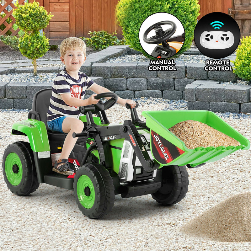Electric 12V Kids Ride-On Excavator Truck with Music, Lights, and Remote Control