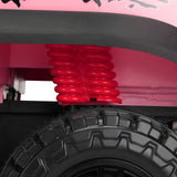 Electric 12V Kids Ride On Pickup Truck with MP3, LED Lights, and 6 Wheels in White and Pink