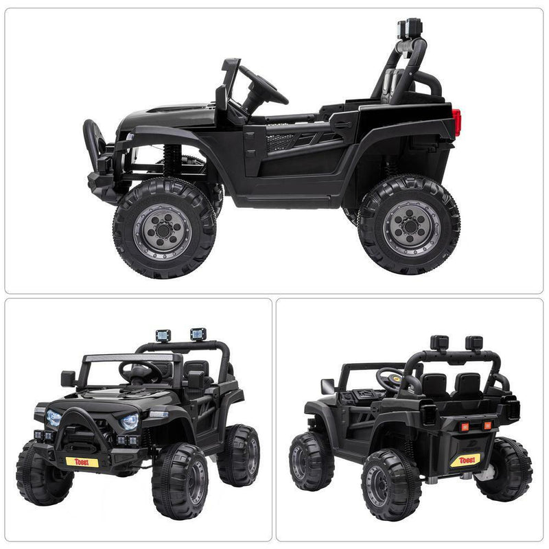 Electric 12V Off-Road Car with Remote Control - Black
