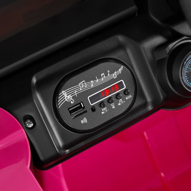 Electric 12V Pink Kids Ride On Jeep with USB, LED, Bluetooth, and RC Control