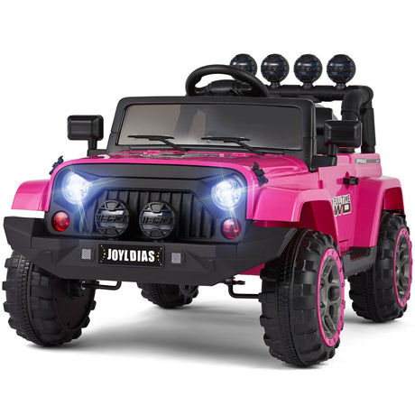 Electric 12V Pink Kids Ride On Jeep with USB, LED, Bluetooth, and RC Control