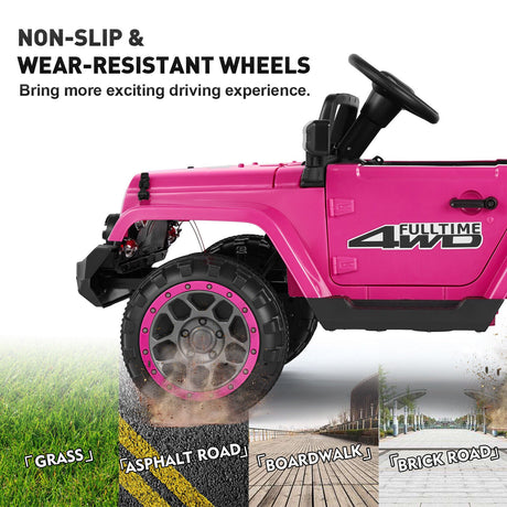 12V Electric Toy Jeep for Kids with Remote Control, USB, and Bluetooth Connectivity