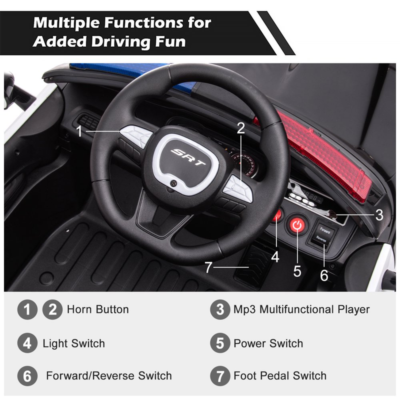 Electric 12V Police Car for Kids with Remote Control - Fun and Safe Ride-On Toy