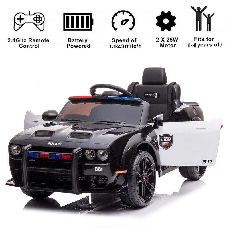 Electric 12V Police Car for Kids with Remote Control - Fun and Safe Ride-On Toy