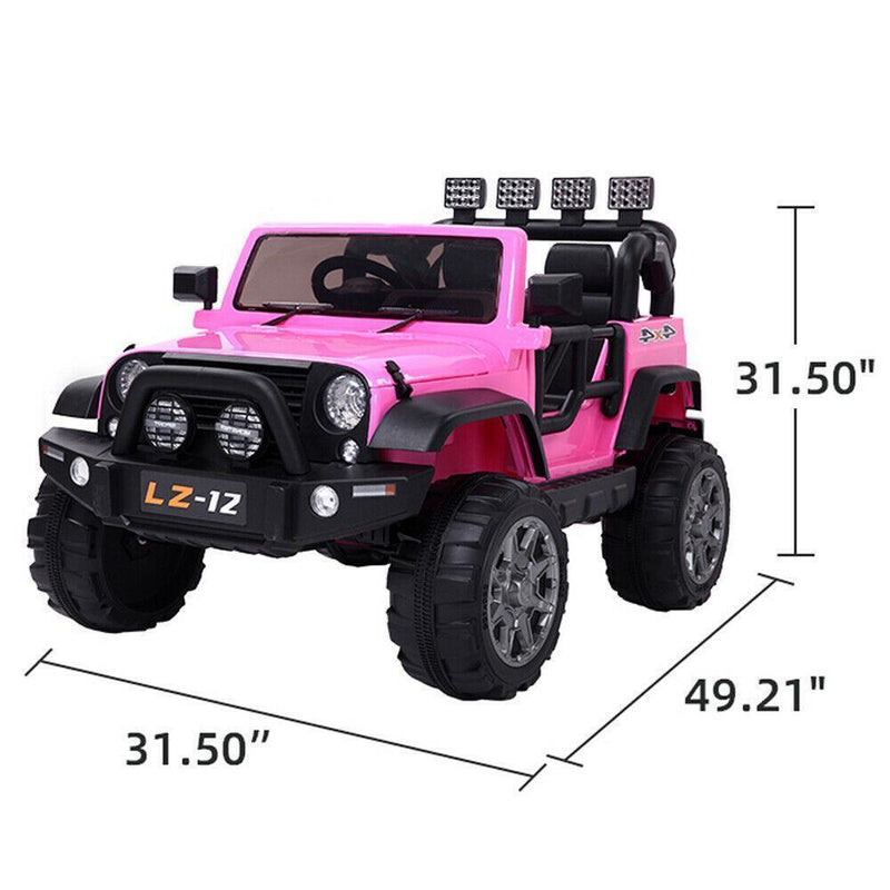Electric 12V Ride-On Toy Car for Kids with Remote Control - 3 Speeds, Pink