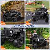 Premium 12V Electric Ride-On Truck with MP3, LED Lights, and Remote Control - 2 Seater Jeep for Kids