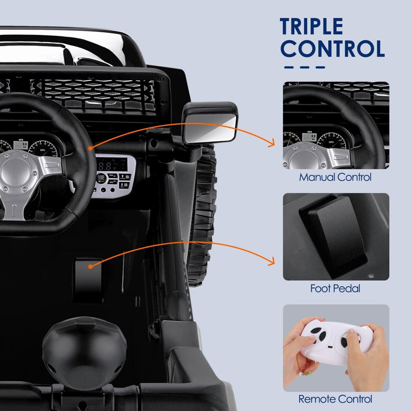 Electric Kids Ride On Truck Car with Remote Control, LED Lights, and Music - Perfect Xmas Gift!