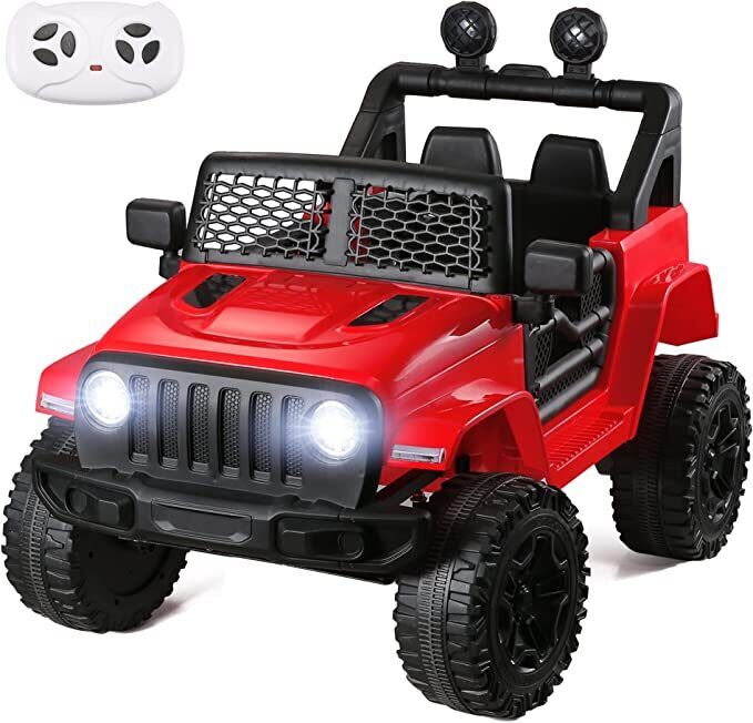Electric Kids Ride On Car with MP3 Player and LED Lights - 12V 7Ah Jeep for 2 Children