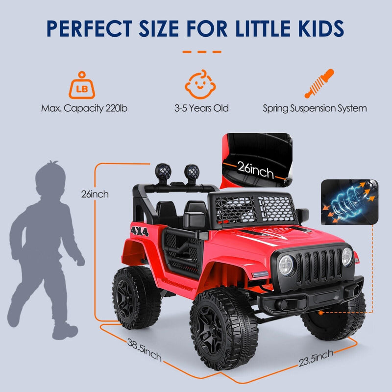 2-Seater 12V Ride-On Truck with Remote Control for Kids - Electric Powered Car