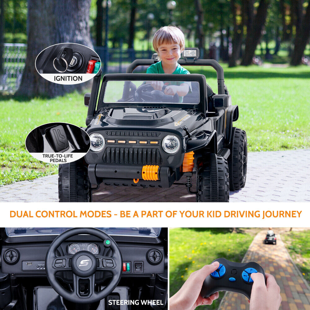 KLOKICK 12V Ride On Truck with MP3 Player and Remote Control for Parent-Child Fun