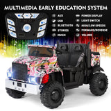 Electric 2-Seater Kids Ride On Truck Tractor with Trailer and Remote Control - 3 Speeds, Pink