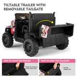 24V Battery-Powered Kids Ride On Truck with 3 Speeds and Remote Control - Camo Pink