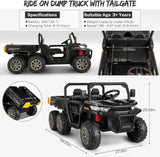Electric 24V 4WD UTV Dump Truck Car for Kids with Dump Bed - 2 Seater Ride-On Toy MagicCars