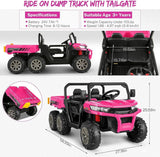 Electric 24V 4WD UTV Dump Truck Car for Kids with Dump Bed - 2 Seater Ride-On Toy MagicCars