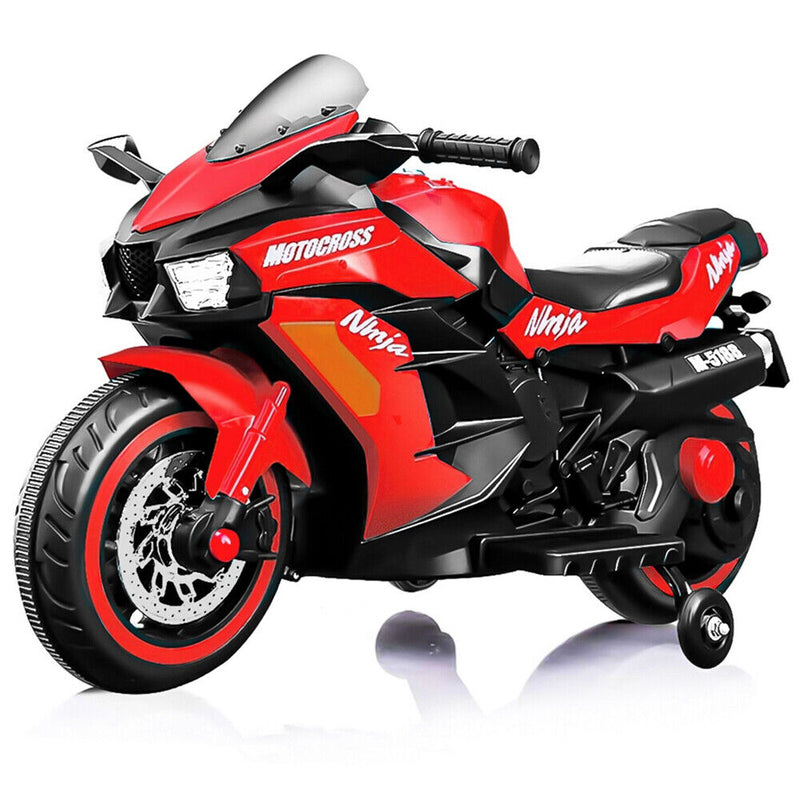 Electric 2-Wheel Kids Motorbike with Music and LED Lights - 12V Battery Powered