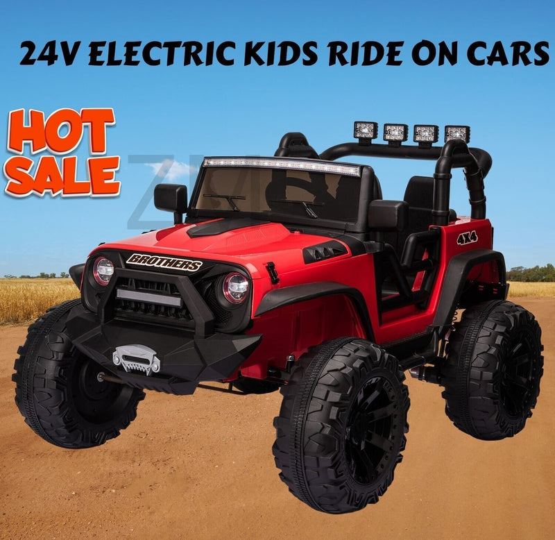 Premium 24V Electric Kids Ride On Jeep with Remote Control and Bluetooth Connectivity