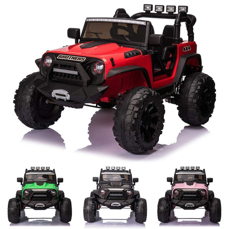 Electric 24V Kids Ride-On Truck with MP3, LED Lights, and Remote Control - 2 Seats, 2x200W Motors