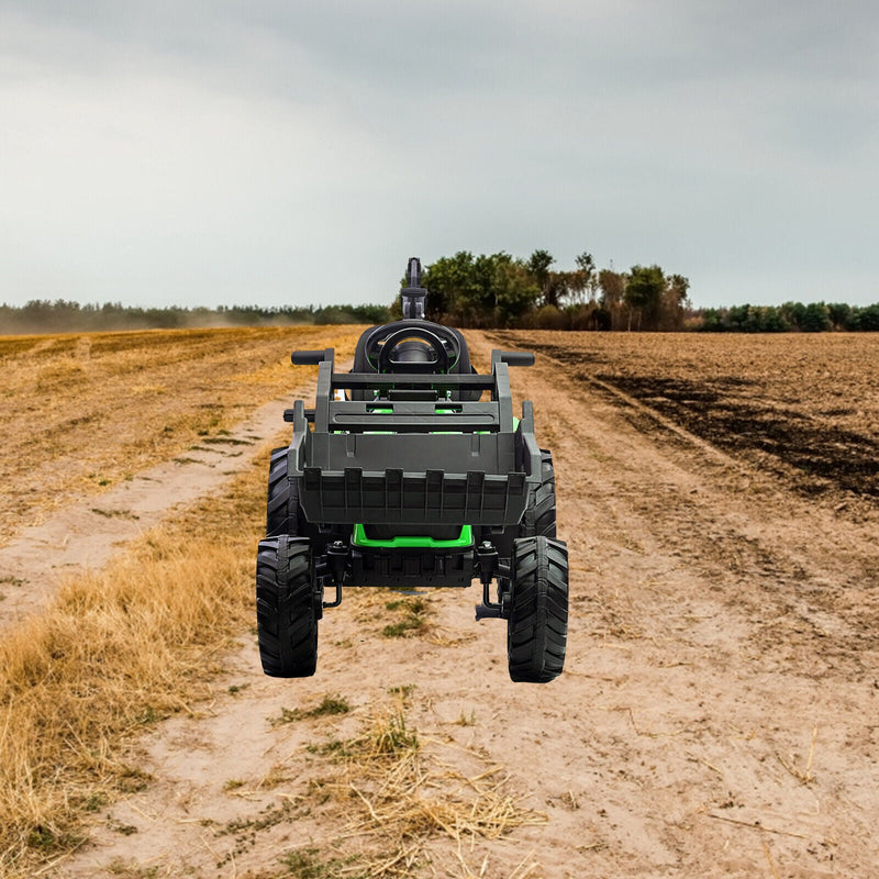 Electric 24V Tractor with Remote Control and Detachable Trailer - Perfect for Kids' Excavator Adventures!