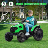 Electric 24V Tractor with Trailer and LED Music - 3-in-1 Kid Ride On Excavator Bulldozer