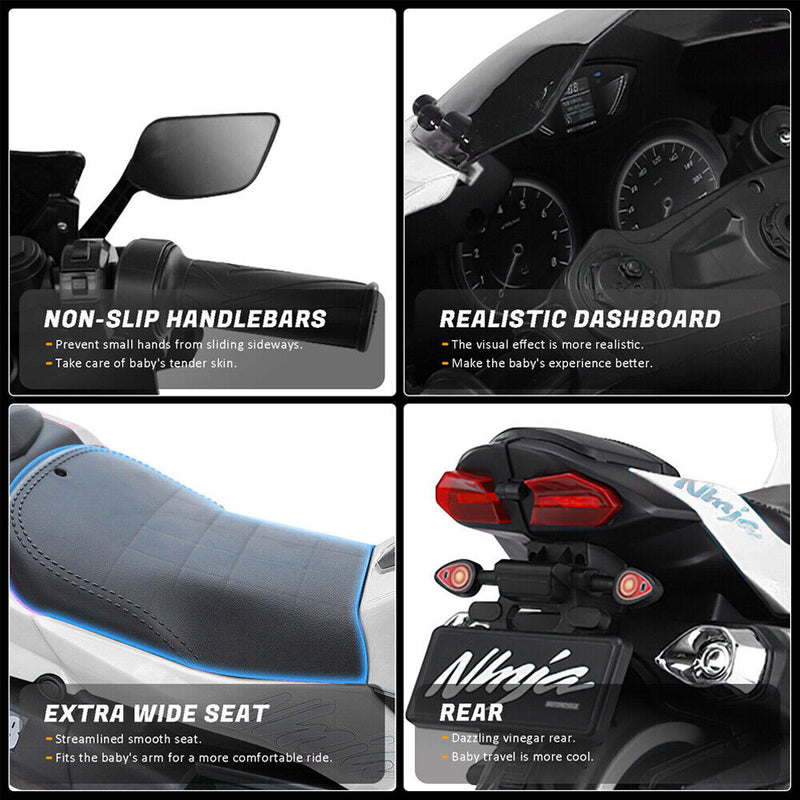 Electric 3 Wheel Motorbike for Kids with Music and LED Lights - 12V Battery Powered